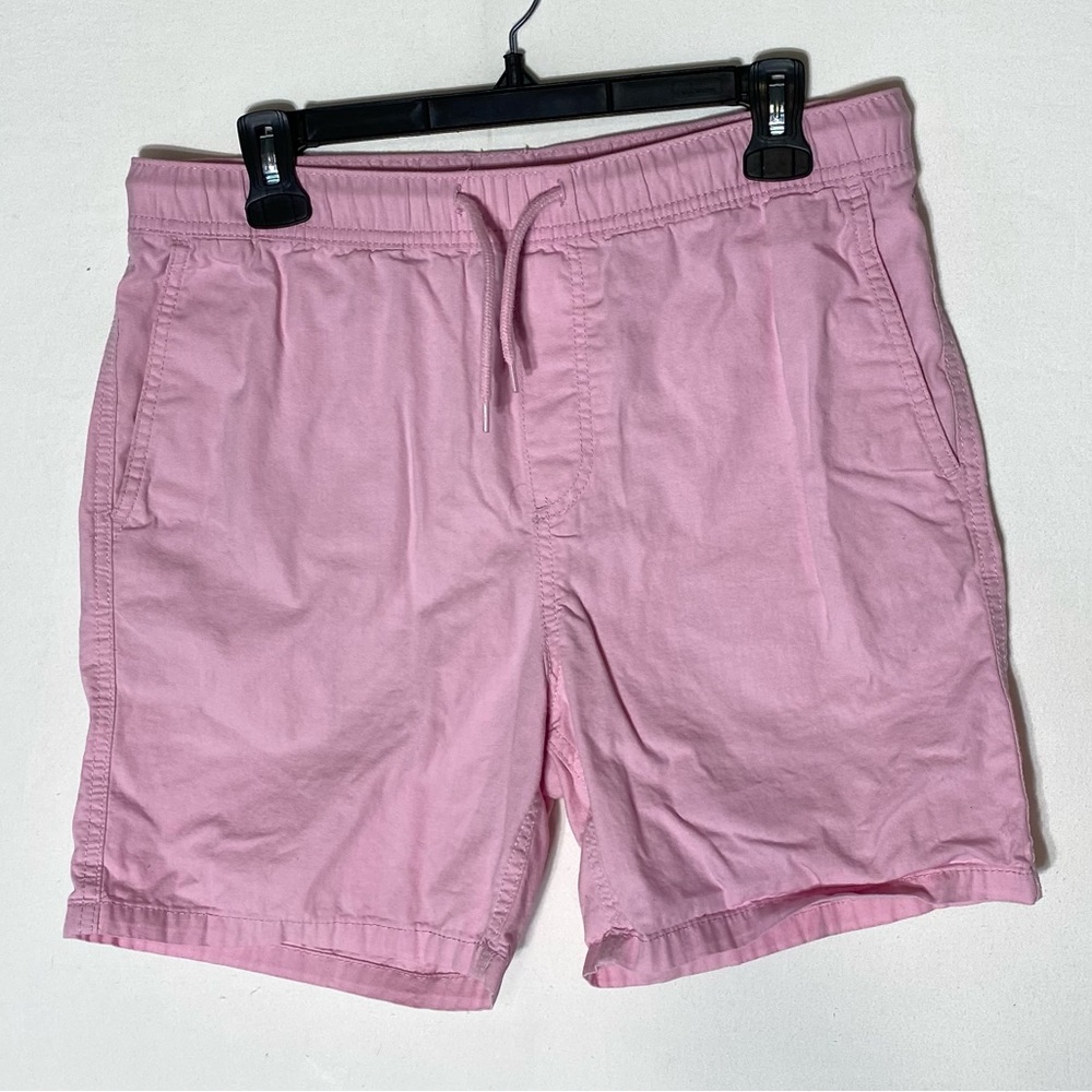 5/$25 H&M Regular Fit Pink Cotton Elastic Waist Shorts S Preppy Beach Resort